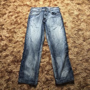Azzure Jeans 36W 34L Blue Embroidered Mens